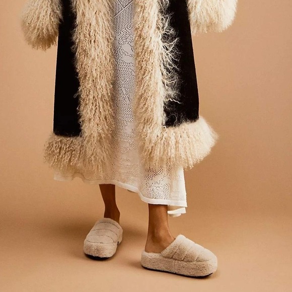 Free People It's A Vibe Platform Slip On Slides Slippers Polar Bear Size 8 - Picture 2 of 10